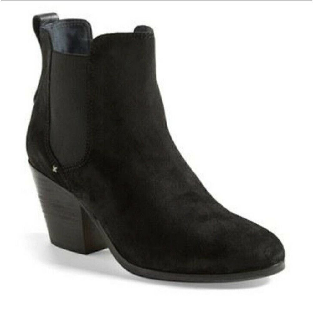 Rag & Bone Devon Black Suede Leather Ankle Bootie